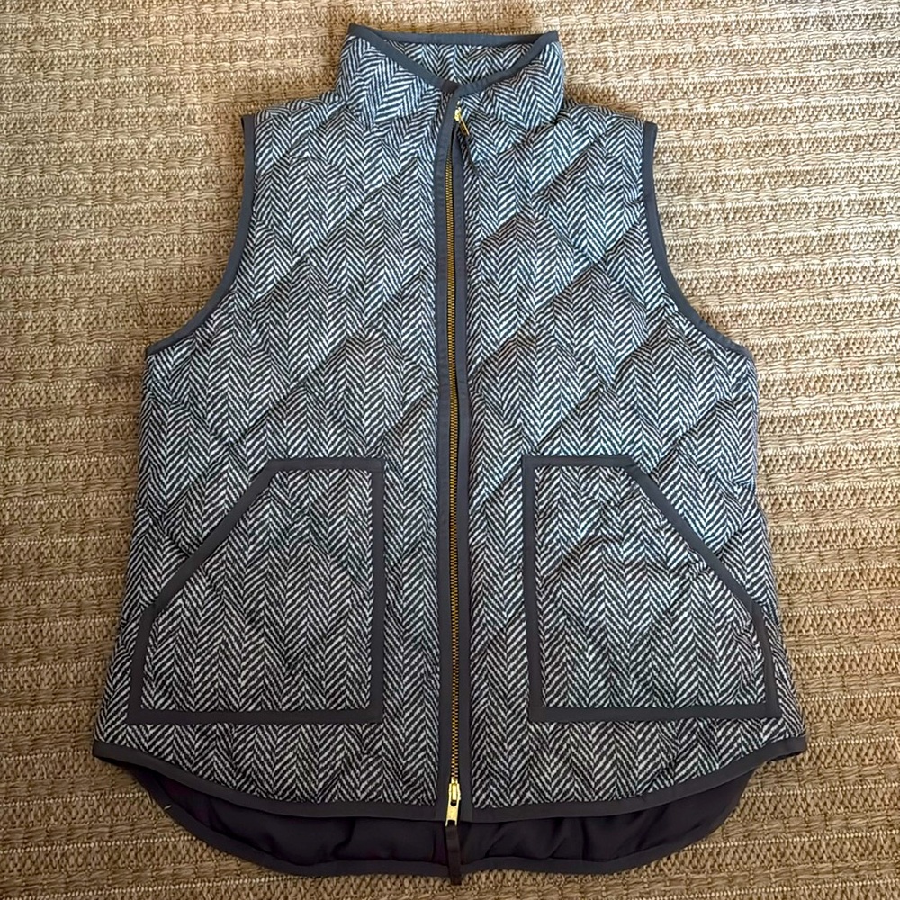 J.Crew gray herringbone vest size M